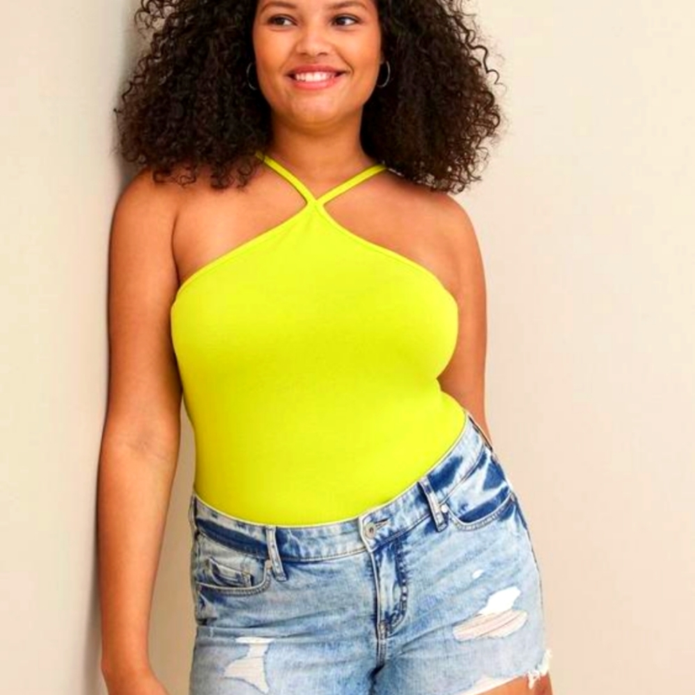 Torrid Foxy High Neck Halter Top Neon